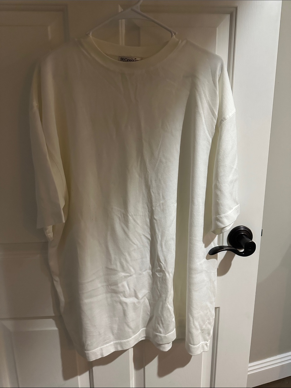 St. Croix Men's Short Sleeve Crew Tee in Off-White